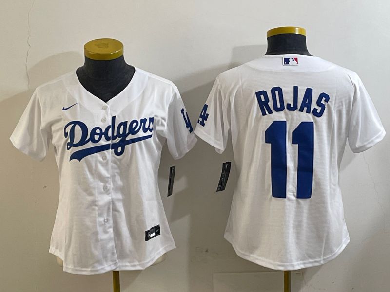 Youth Los Angeles Dodgers #11 Rojas White Game 2024 Nike MLB Jersey style 2